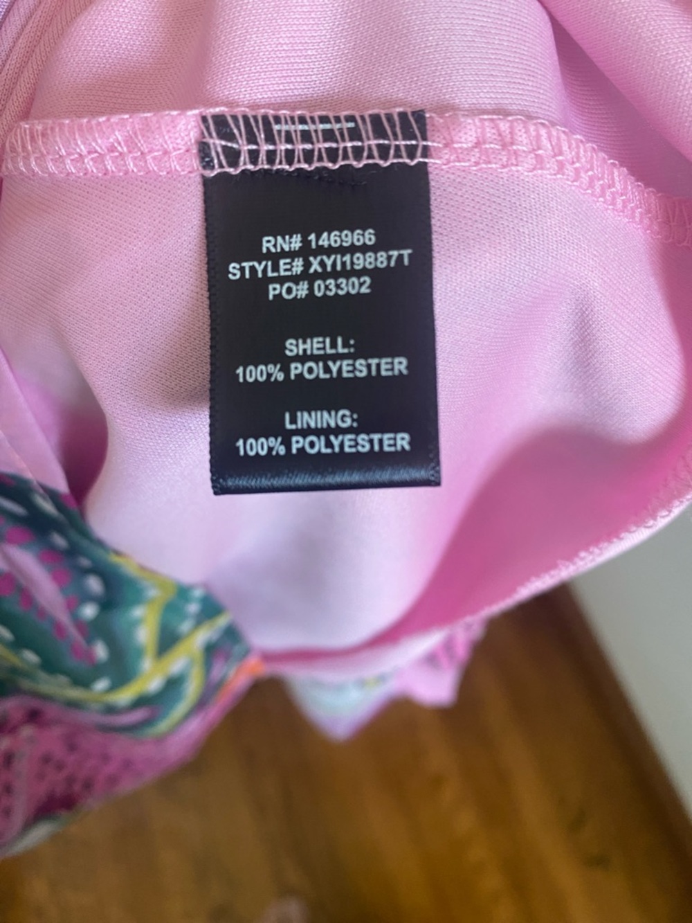 Pink Floral Puff Sleeve Tie-Back Flare Dress EUC Size M - Picture 5 of 5